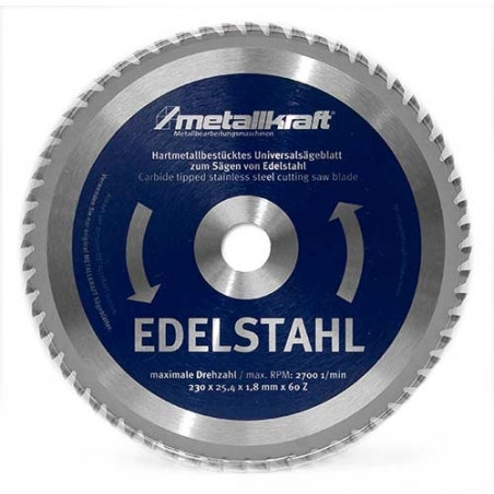 Pilový kotouč na ušlechtilou ocel NEREZ 230mm (pro CS230) - Metallkraft 60Z