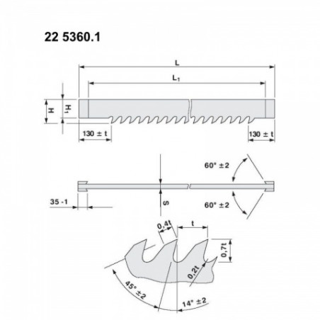 Strojní rámový list pro rámové pily PRO ROZVOD 985x140x2,0mm + Lišta 35mm - 5360.1