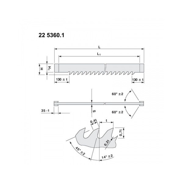 Strojní rámový list pro rámové pily PRO ROZVOD 985x140x2,0mm + Lišta 35mm - 5360.1