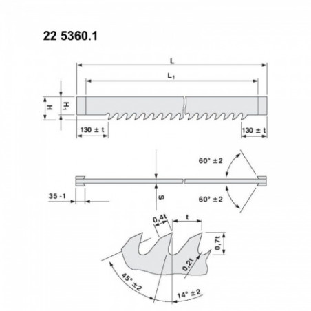 Strojní rámový list pro rámové pily STELITOVANÝ 1000x140x2,0mm + Lišta 35mm - 5363