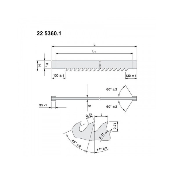 Strojní rámový list pro rámové pily STELITOVANÝ 1000x140x2,0mm + Lišta 35mm - 5363