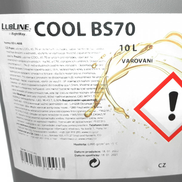 Chladící / obráběcí kapalina COOL BS70 (10l)