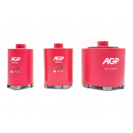 Diamantový jádrový vrták za sucha AGP (Ø68 až 112mm, L 85mm) M16