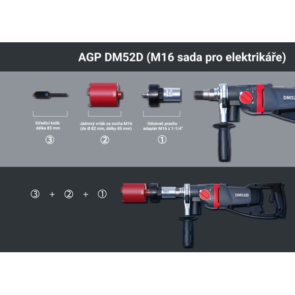 Diamantová jádrová vrtačka s příklepem AGP...