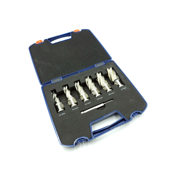 Sada korunkových vrtáků Weldon 19, HSS-XE (6-ti dílná, hloubka 30mm) AGP