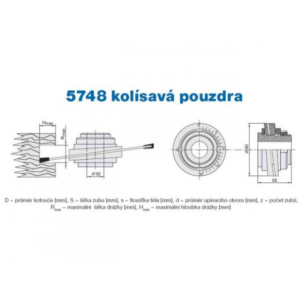 Kolísavé upínací pouzdro s klíčem 22 5748